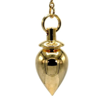 Pendel aus Messing vergoldet mit Tasche Radiästhesie Pendulums  4,4cm 