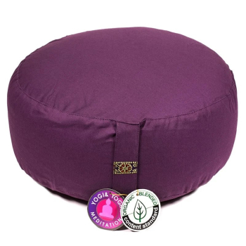 Coussin de méditation coton bio violet foncé