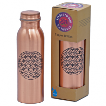 Kupferﬂasche mit Schraubverschluss - Blume des Lebens - bedruckt