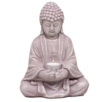 Buddha mit Glas Zementfarben