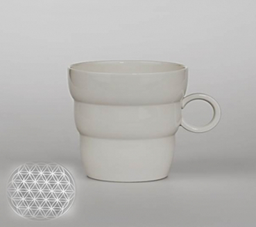 Vital Tee- und Kaffeebecher Shinno mit Blumen des Lebens - in silbergrau