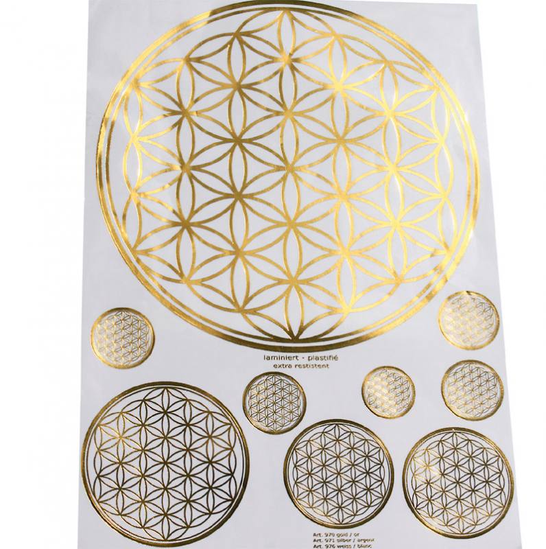 Aufkleber Blume des Lebens gold A3 - Triskell's Ritualshop - Ihr