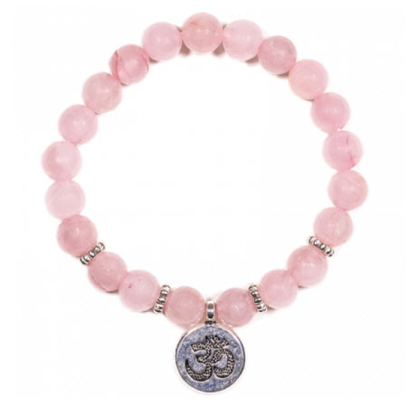 Mala Bracelet Quartz Rose - élastique - avec ohm