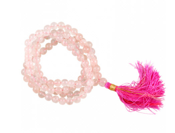 Mala en perles de quartz rose qualité AA - 6 mm