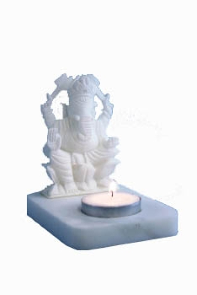 Photophore, blanc stéatite 'Ganesha'