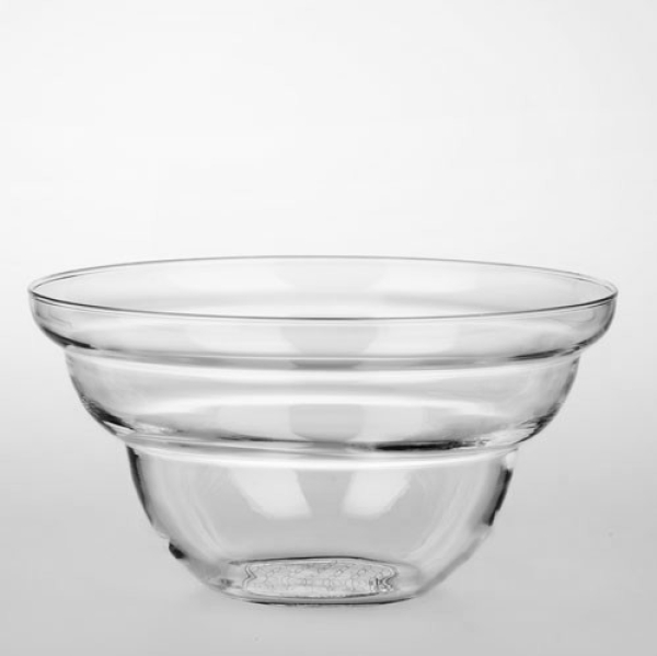 Vital Cotula bol en verre avec la fleur blanche de la vie (23 cm)