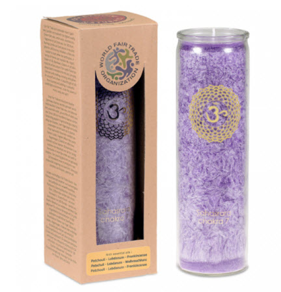 Duftkerze Stearin - 7. Chakra (Sahasrara) - 100 Stunden