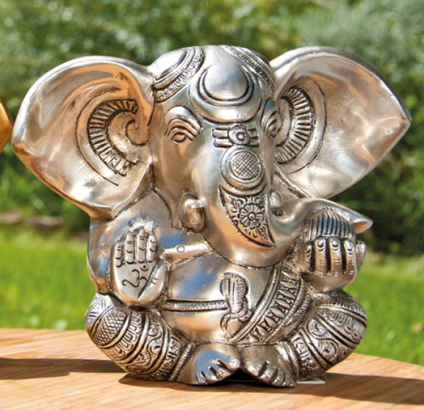 Ganesha, argenté, env. 13 cm, env. 1,7 kg