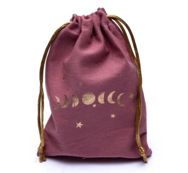 Sac en coton phases de lune roses