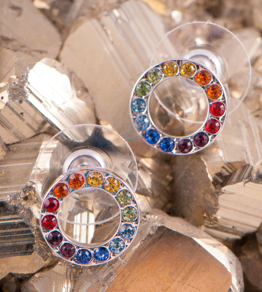 Boucles d'oreilles arc-en-ciel avec éléments Swarovski