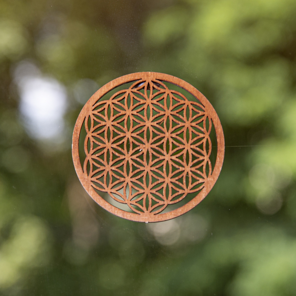 Fleur de vie 14,4 cm, marron foncé, en bois - Kopie