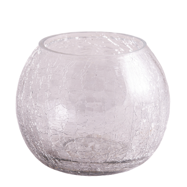 Verre à bougie chauffe-plat en aspect craquelé