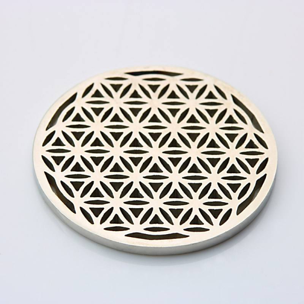 Panier à puce Flower of Life Laiton, couleur argent Ø 23 mm - Kopie