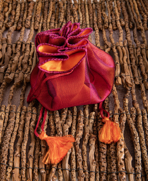 Rose Beutel fuchsia/orange