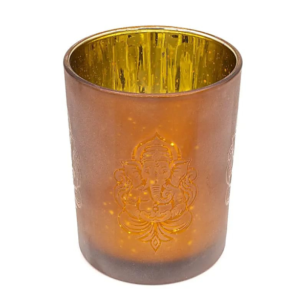 Kerzenhalter gefrostet/metallic Ganescha