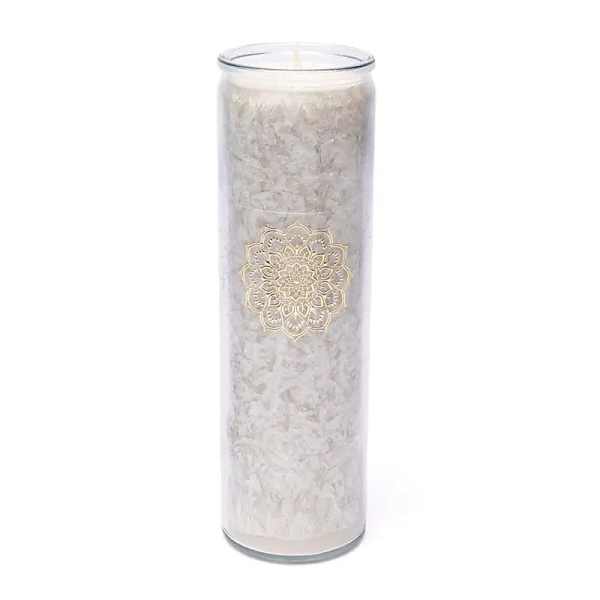 Bougie Stéarine Mandala grise non parfumée