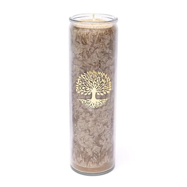 Bougie Stéarine Arbre de vie brun non parfumé