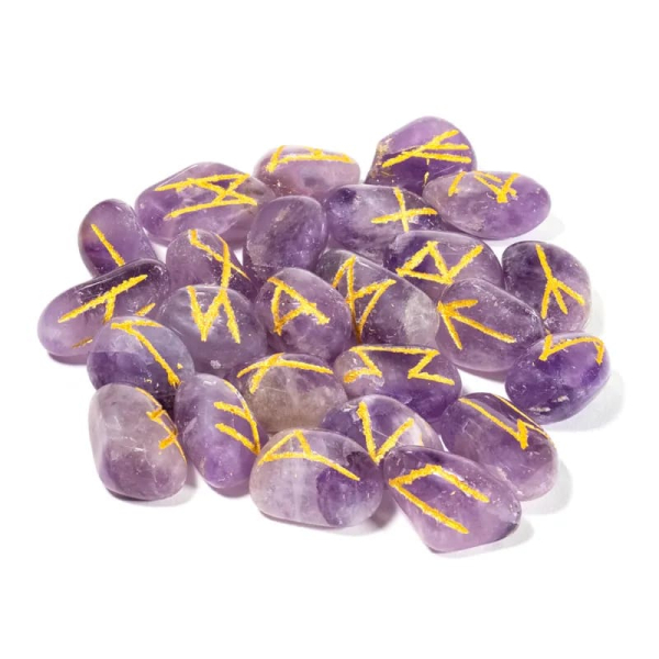 Runen Orakelset Amethyst in Samtbeutel