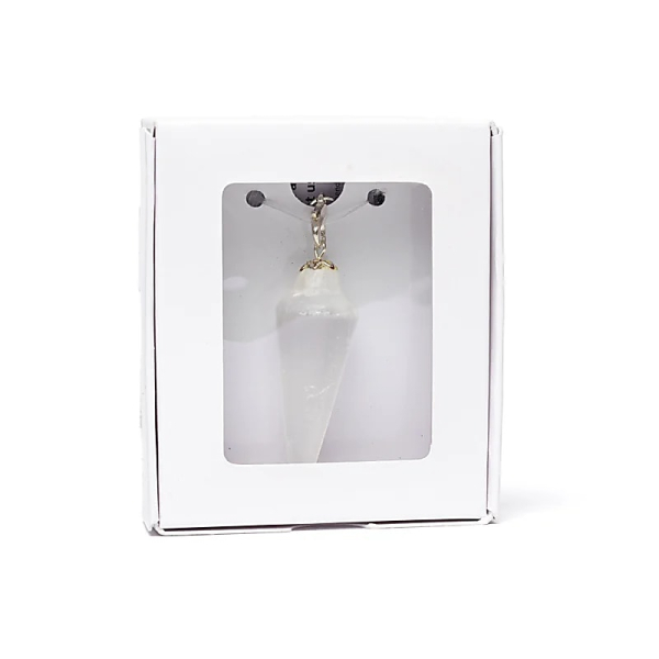 Pendel Selenit mit Facette spitz zulaufend