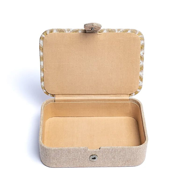 Schmuck-/Tarotkästchen Samt beige/gold mit Blume des Lebens