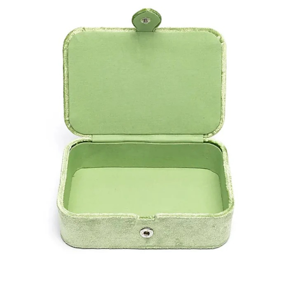 Coffret à bijoux / à tarot en velours vert orné d'un trèfle à quatre feuilles - Kopie