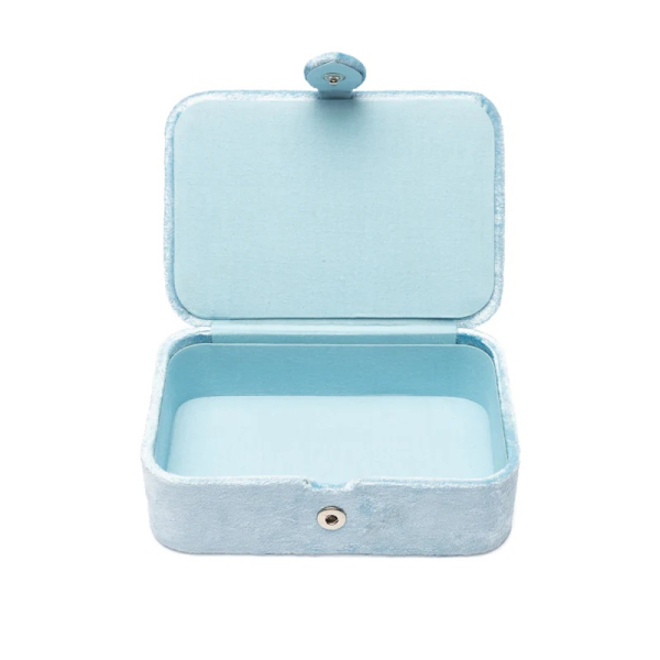 Schmuck- / Tarotkästchen Samt blau mit Engelsflügeln