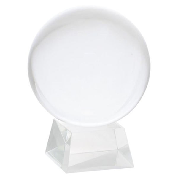 Boule de cristal + base en verre 15 cm