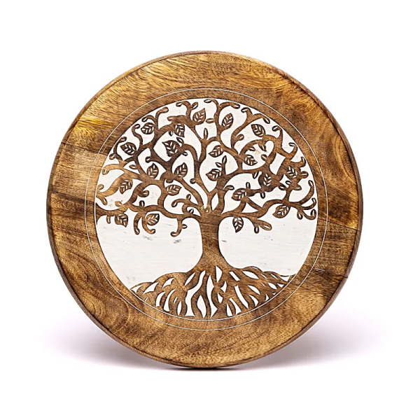 Table d'appoint Arbre de vie Impression Bois de manguier