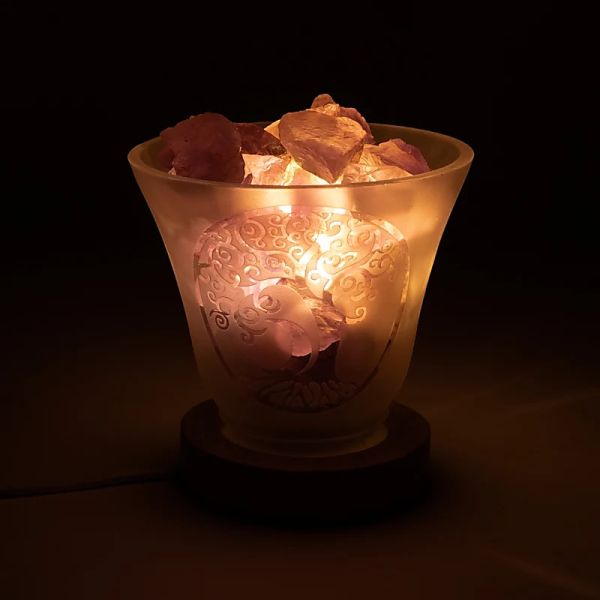 Lampe aux pierres précieuses Arbre de vie avec câble et LED