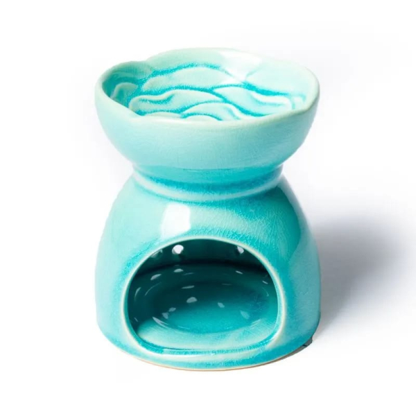 Lampe aromatique arbre de vie céramique turquoise