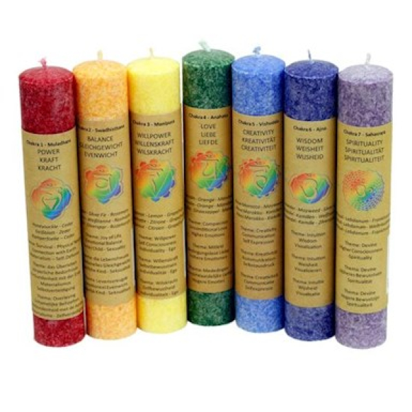Bougie parfumée Chakra - ensemble de 7 chakras