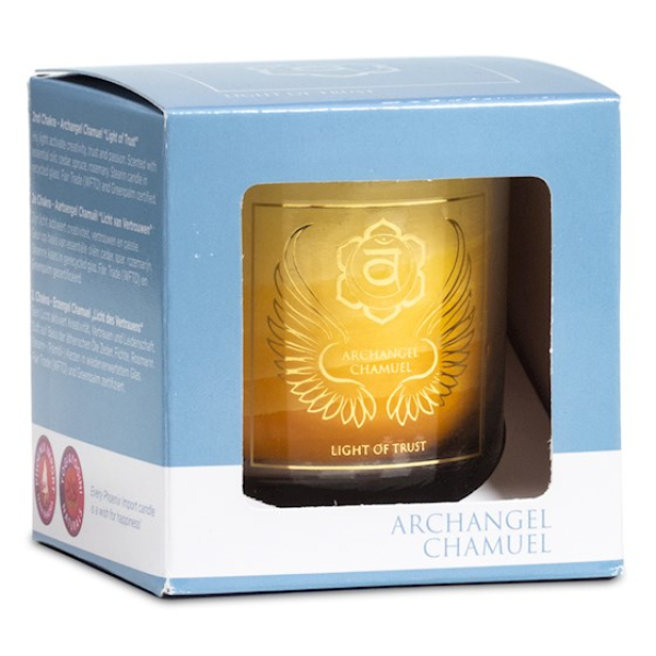 Bougie votive parfumée Archange Chamuel 2nd Chakra FairTrade