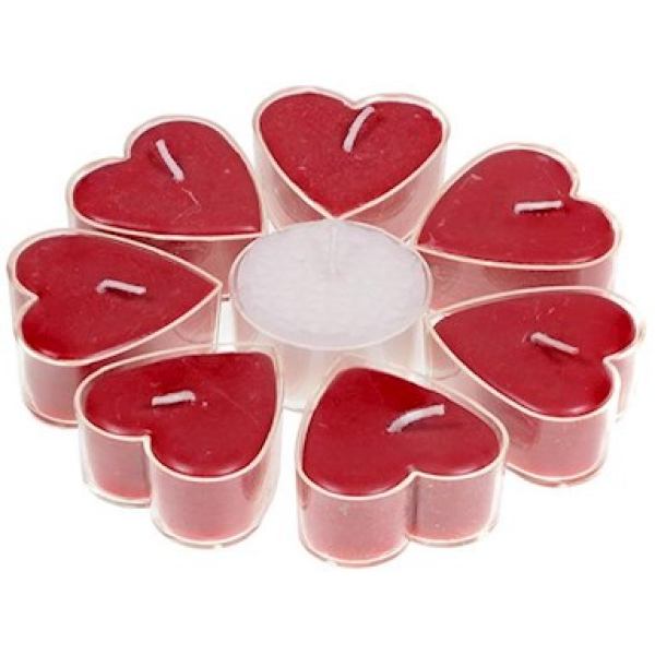 Bougies chauffe-plat en forme de coeur - rose *** SEUELMENT 2 PIECE ***
