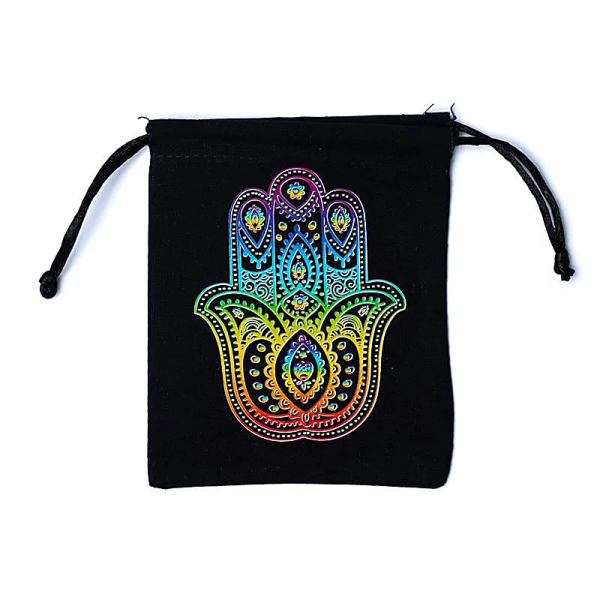 Sac en coton Khamsa noir - Main de Fatima