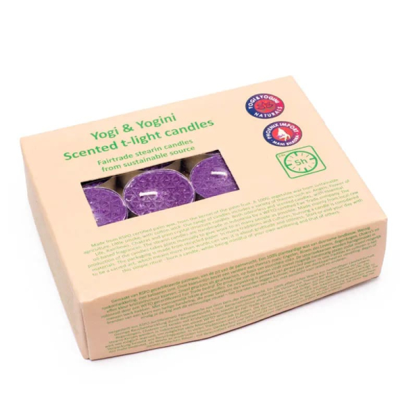 Bougies chauffe-plat stéarine parfum lavande avec gravure Fleur de vie
