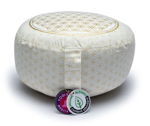 Coussin de méditation Fleur de Vie, coton bio