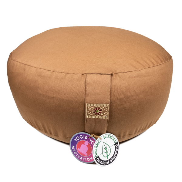 Coussin de méditation en coton bio marron