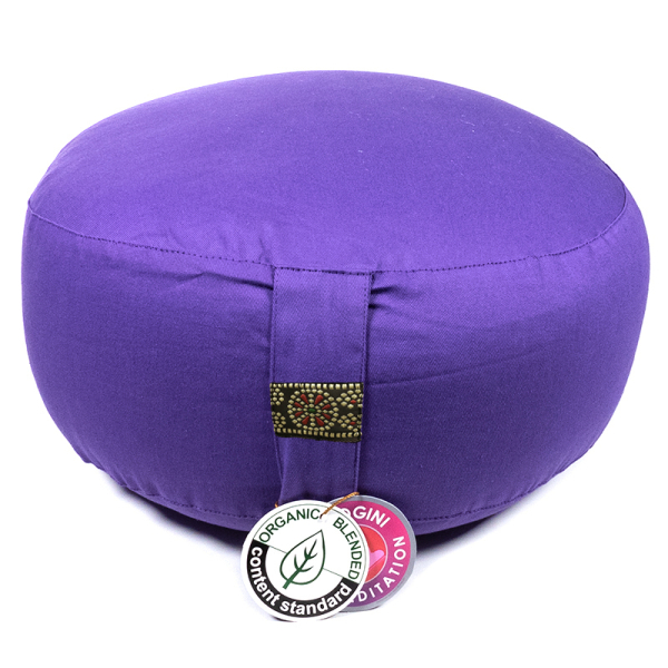 Coussin de méditation violet coton bio