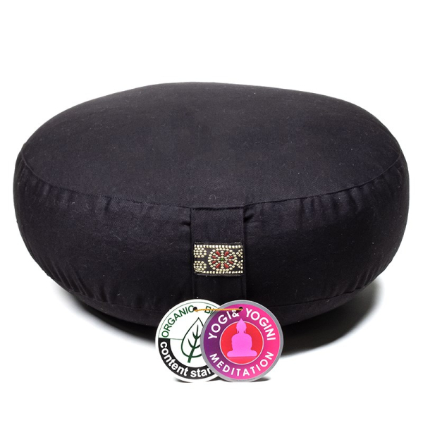 Coussin de méditation hauteur réduite noir BIO