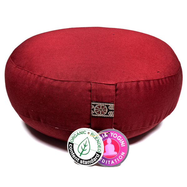 Oreiller médical hauteur réduite aubergine BIO · 33x 12 cm