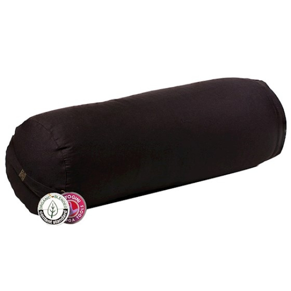 Yoga Bolster schwarz rund Biobaumwolle schwarz