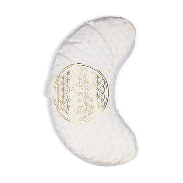 Coussin de méditation Fleur de vie demi-lune Coton bio (OCS)