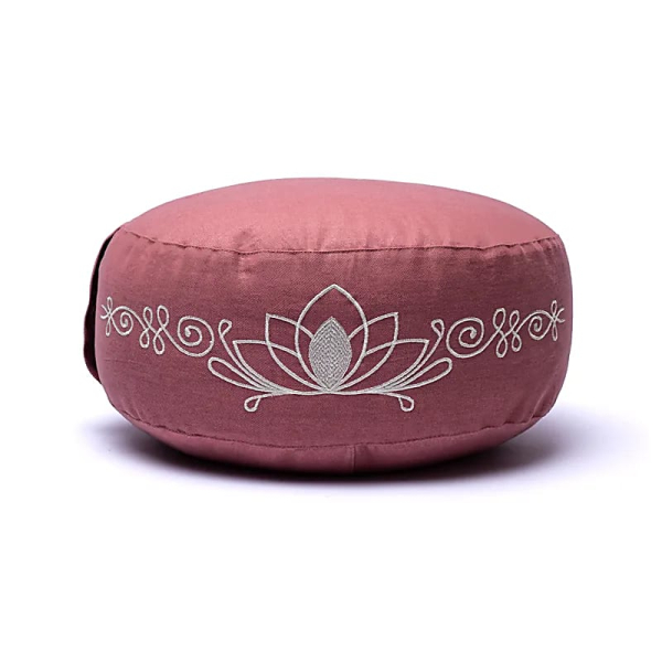 Coussin de méditation rose ancien Lotus coton BIO (OCS)