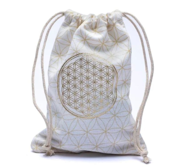 Sac en coton fleur de vie blanc