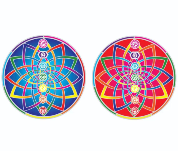 Autocollant de fenêtre  Mandala chakra cosmique -  2 x 6 cm