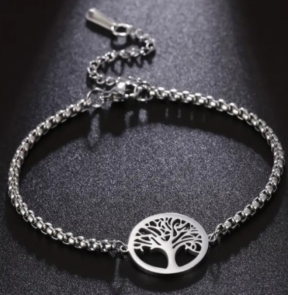 Acier inoxydable Arbre de vie bracelet (17-22 cm) couleurs de l'acier