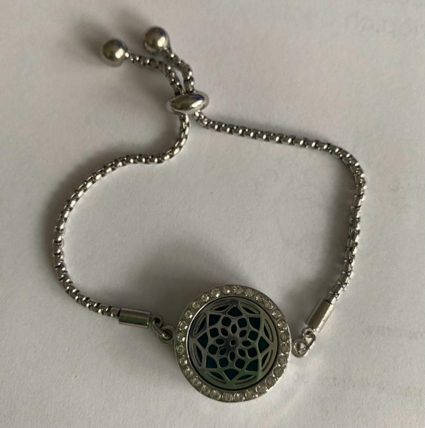 Bracelet Mandala, bijoux diffuseur avec chaîne ajustable, pierres scintillantes, pour l'aromathérapie