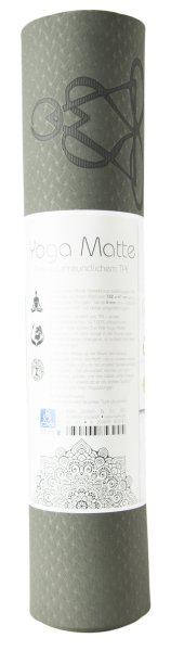 Tapis de yoga TPE écologique - vert foncé / vert clair avec arbre de vie