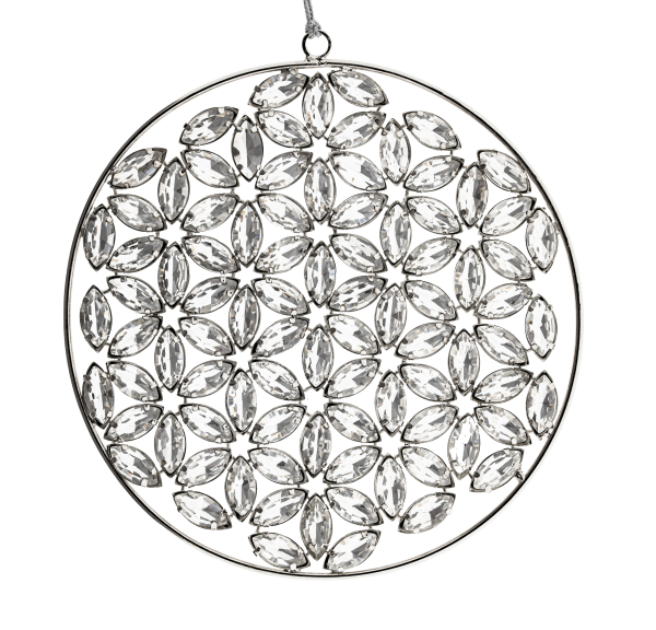 Fleur de vie en cristal, pierres de verre facettées