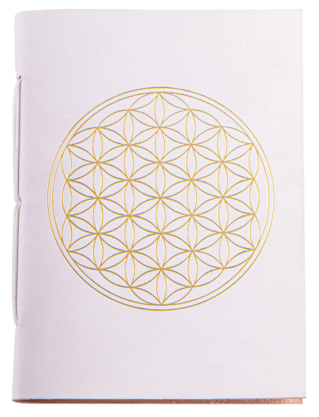 Cahier d'écriture Fleur de Vie blanc / or 144 pages
